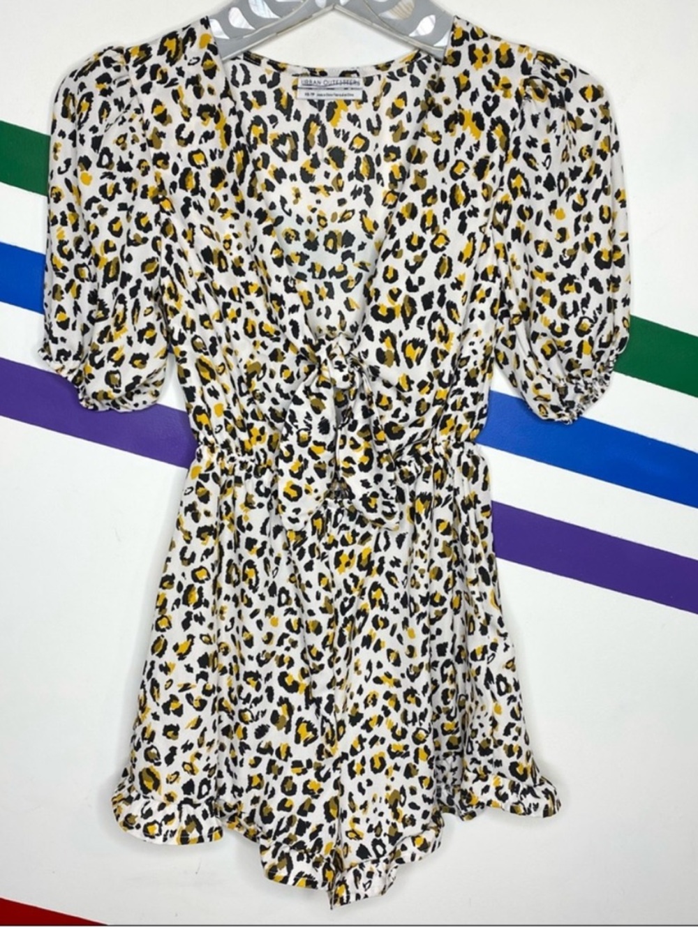 NEW Urban outfitters cheetah print cutout romper size XS
